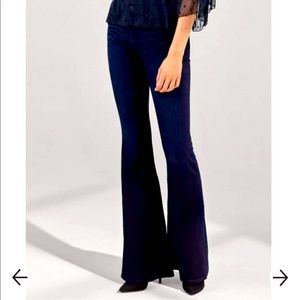 Express mid rise stretch+supersoft bell flare jeans